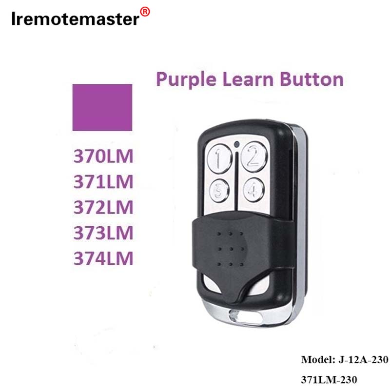 Fyrir 370LM, 371LM, 372LM, 373LM, 374LM Purple Learn Button 315MHz Rolling Code