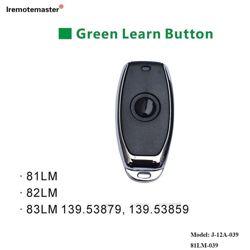 Fyrir 81LM 82LM 83LM Green Learn Button 390MHz Bílskúrshurð fjarstýring