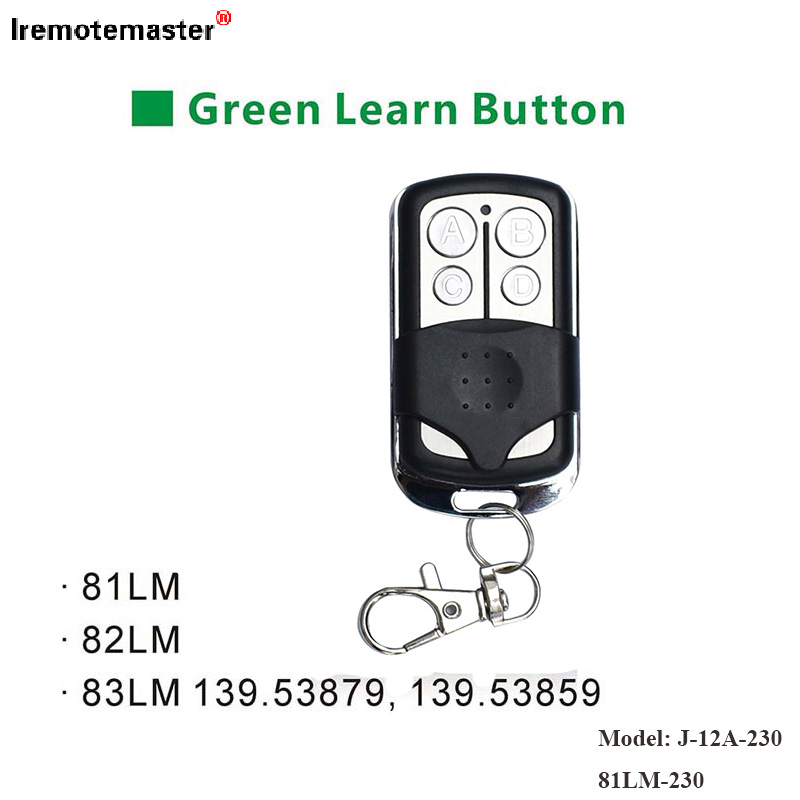 Fyrir 81LM 82LM 83LM Green Learn Button 390MHz Gate Door Fjarstýringarsendir